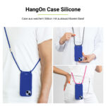Artwizz HangOn Case Silicone für iPhone 15, Dunkelblau, mit verschiedenen HangOn Band Varianten