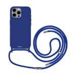 Artwizz HangOn Case Silicone für iPhone 15 Pro Max, Dunkelblau, Rückseite mit Band, Frontansicht