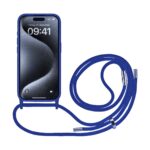 Artwizz HangOn Case Silicone für iPhone 15 Pro, Dunkelblau, Vorderseite mit Band, Frontansicht