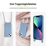 Artwizz HangOn Case Silicone für iPhone 14, Hellblau, Drei Tragemöglichkeiten: Um den Hals, als Crossbody oder als Case ohne Band