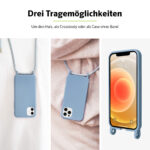 Artwizz HangOn Case Silicone für iPhone 12 mini, Hellblau, Drei Tragemöglichkeiten: Um den Hals, als Crossbody oder als Case ohne Band
