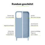 Artwizz HangOn Case Silicone für iPhone 12 mini, Hellblau, Robuste Handykette aus Silikon