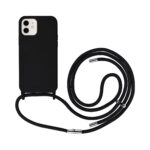 Artwizz HangOn Case Silicone für iPhone 12 und iPhone 12 Pro, Schwarz, Rückseite mit Band, Frontansicht