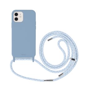 Artwizz HangOn Case Silicone für iPhone 12 mini, Hellblau, Rückseite mit Band, Frontansicht