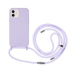 Artwizz HangOn Case Silicone für iPhone 12 und iPhone 12 Pro, Lila, Rückseite mit Band, Frontansicht