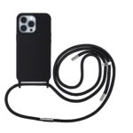 Artwizz HangOn Case Silicone für iPhone 13 Pro, Schwarz, Rückseite mit Band, Frontansicht