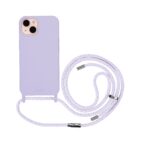 Artwizz HangOn Case Silicone für iPhone 13, Lila, Rückseite mit Band, Frontansicht