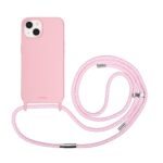 Artwizz HangOn Case Silicone für iPhone 13, Rosa, Rückseite mit Band, Frontansicht