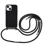 Artwizz HangOn Case Silicone für iPhone 13 mini, Schwarz, Rückseite mit Band, Frontansicht