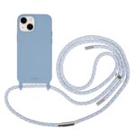 Artwizz HangOn Case Silicone für iPhone 13 mini, Hellblau, Rückseite mit Band, Frontansicht