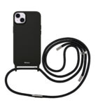 Artwizz HangOn Case Silicone für iPhone 14 Plus, Schwarz, Rückseite mit Band, Frontansicht