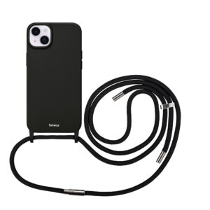Artwizz HangOn Case Silicone für iPhone 14 Plus, Schwarz, Rückseite mit Band, Frontansicht