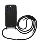 Artwizz HangOn Case Silicone für iPhone 14 Pro, Schwarz, Rückseite mit Band, Frontansicht