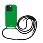 Artwizz HangOn Case Silicone für iPhone 14 Pro, Hellgrün, Rückseite mit Band, Frontansicht