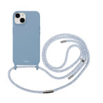 Artwizz HangOn Case Silicone für iPhone 14, Hellblau, Rückseite mit Band, Frontansicht
