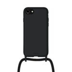 Artwizz HangOn Case Silicone für iPhone SE 2020/2022, iPhone 8, iPhone 7, Schwarz, Rückseite mit Band, Frontansicht