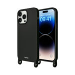 Artwizz HangOn Case Silicone für iPhone 14 Pro Max, Schwarz, Vordereite und Rückseite ohne Band, Seitenansicht