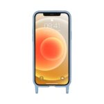 Artwizz HangOn Case Silicone für iPhone 12 mini, Hellblau, Vorderseite mit Band, Frontansicht