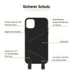 Artwizz HangOn Case für iPhone 11, Schwarz, Robuste Handykette aus TPU