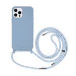 Artwizz HangOn Case Silicone für iPhone 12 Pro Max, Hellblau, Rückseite mit Band, Frontansicht
