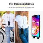 HangOn Case Handykette für Samsung Galaxy S20 und S20 Plus, Schwarz - Drei Tragemöglichkeiten